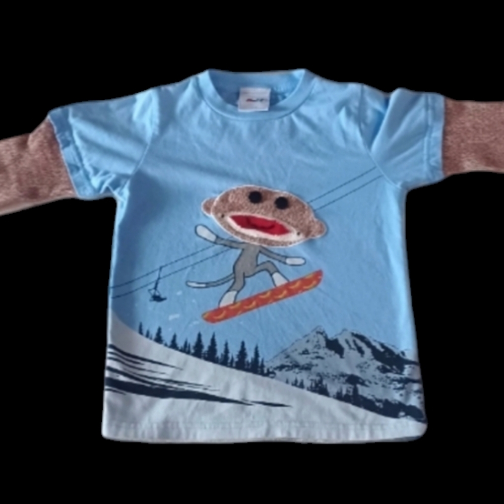 Kids Long Sleeve Sock Monkey Shirt